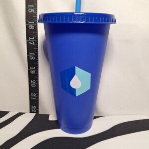 NWOT Liquid IV Tumbler Cup with lid and straw Blue